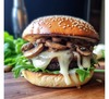 Swiss mushroom burger